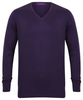 12 gauge v-neck jumper | Purple