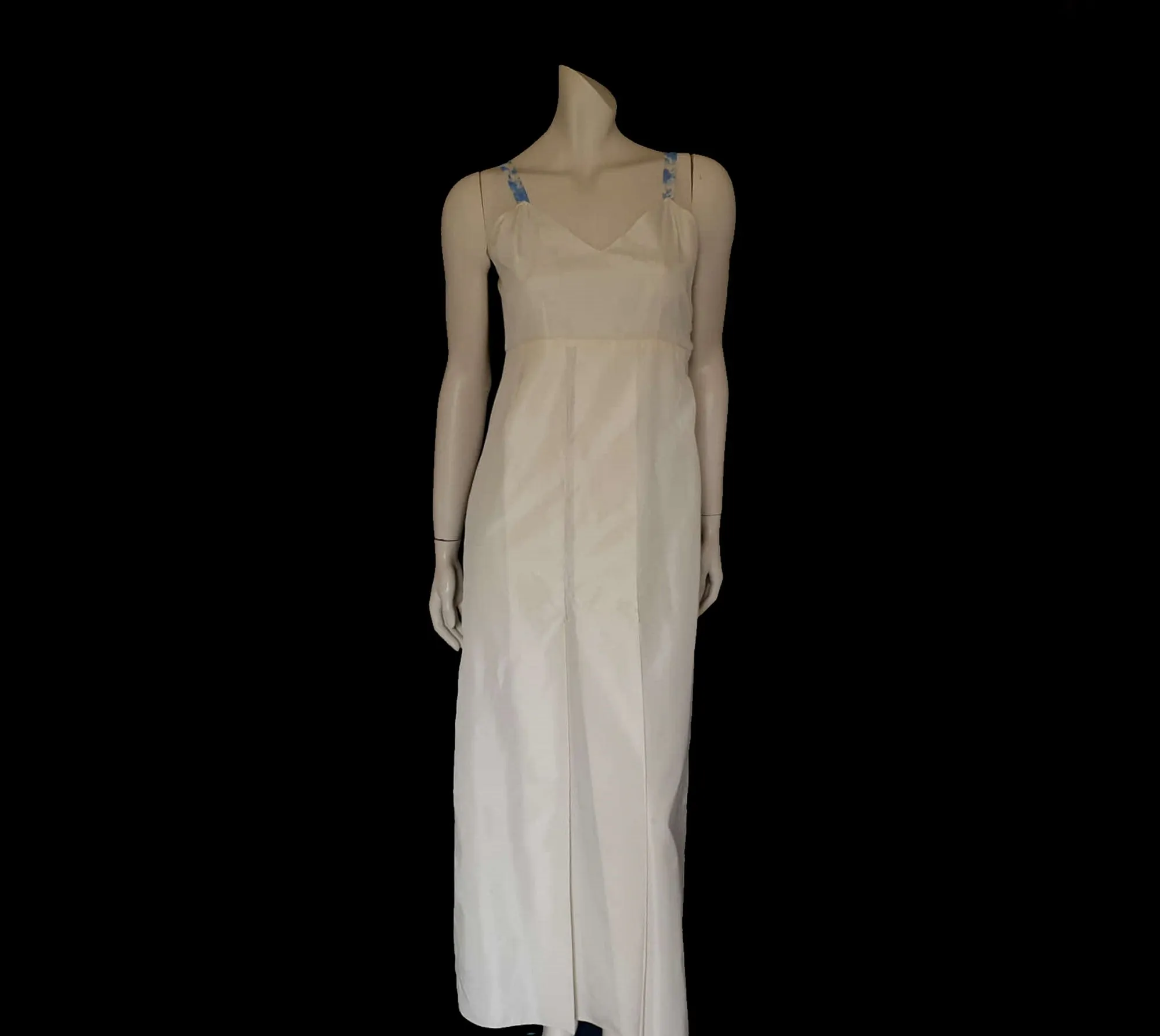 1930s Pleated Taffeta Slip Gown - Bust 81 cm