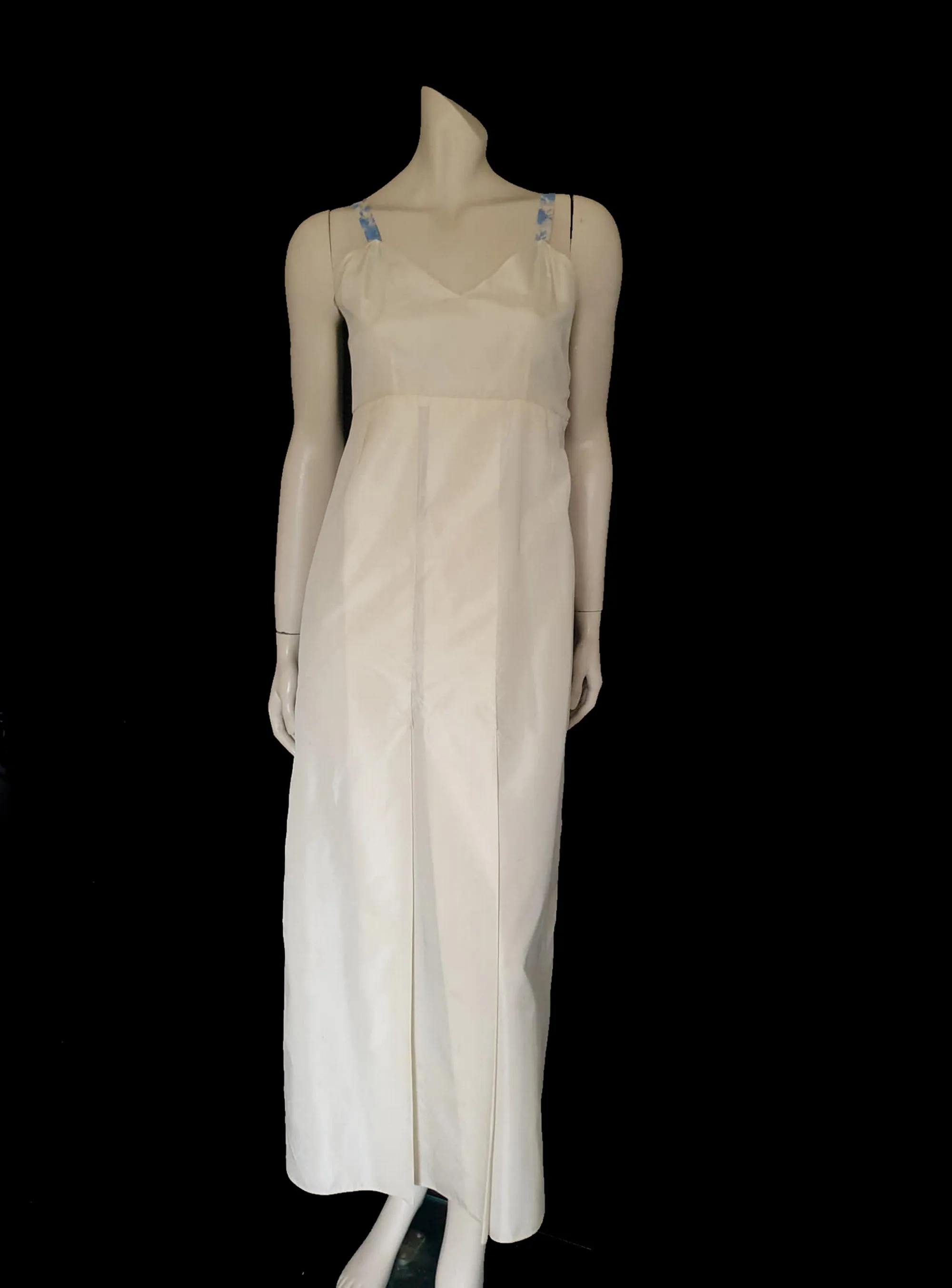 1930s Pleated Taffeta Slip Gown - Bust 81 cm