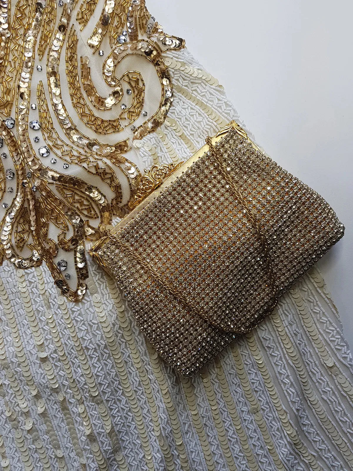 1950s Vintage Designer Crystal Bag - Ultra Rare Piece - Bridal & Wedding Quality - Ornate & Spectacular