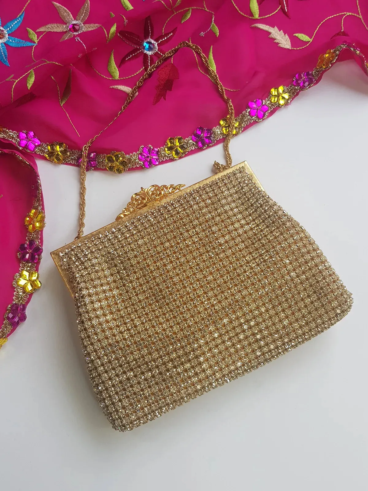 1950s Vintage Designer Crystal Bag - Ultra Rare Piece - Bridal & Wedding Quality - Ornate & Spectacular