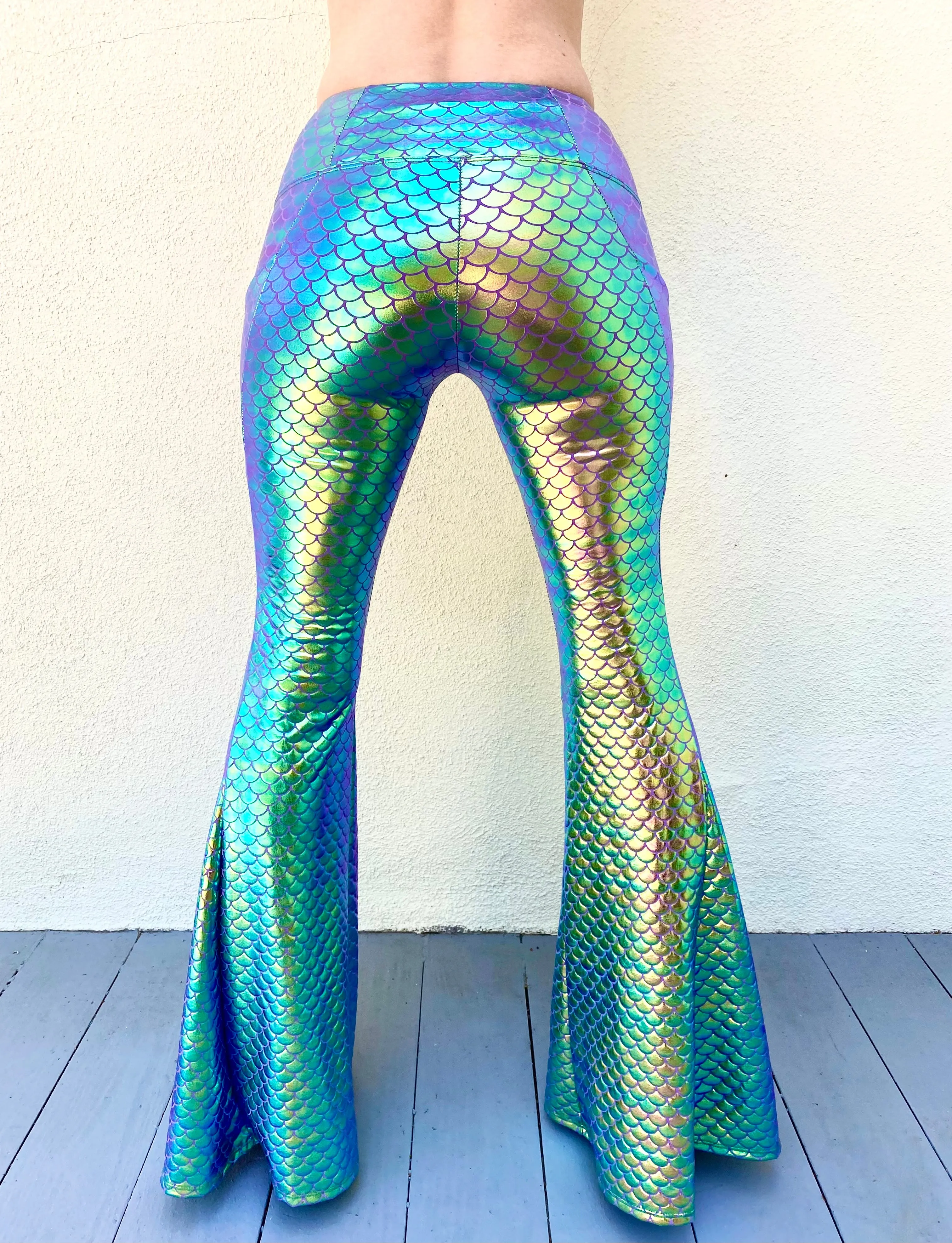 2 Pocket Women's Gold/Green/Purple Mermaid Holographic Super Bells - Mesmerizing Mermaid - Ariel Costume