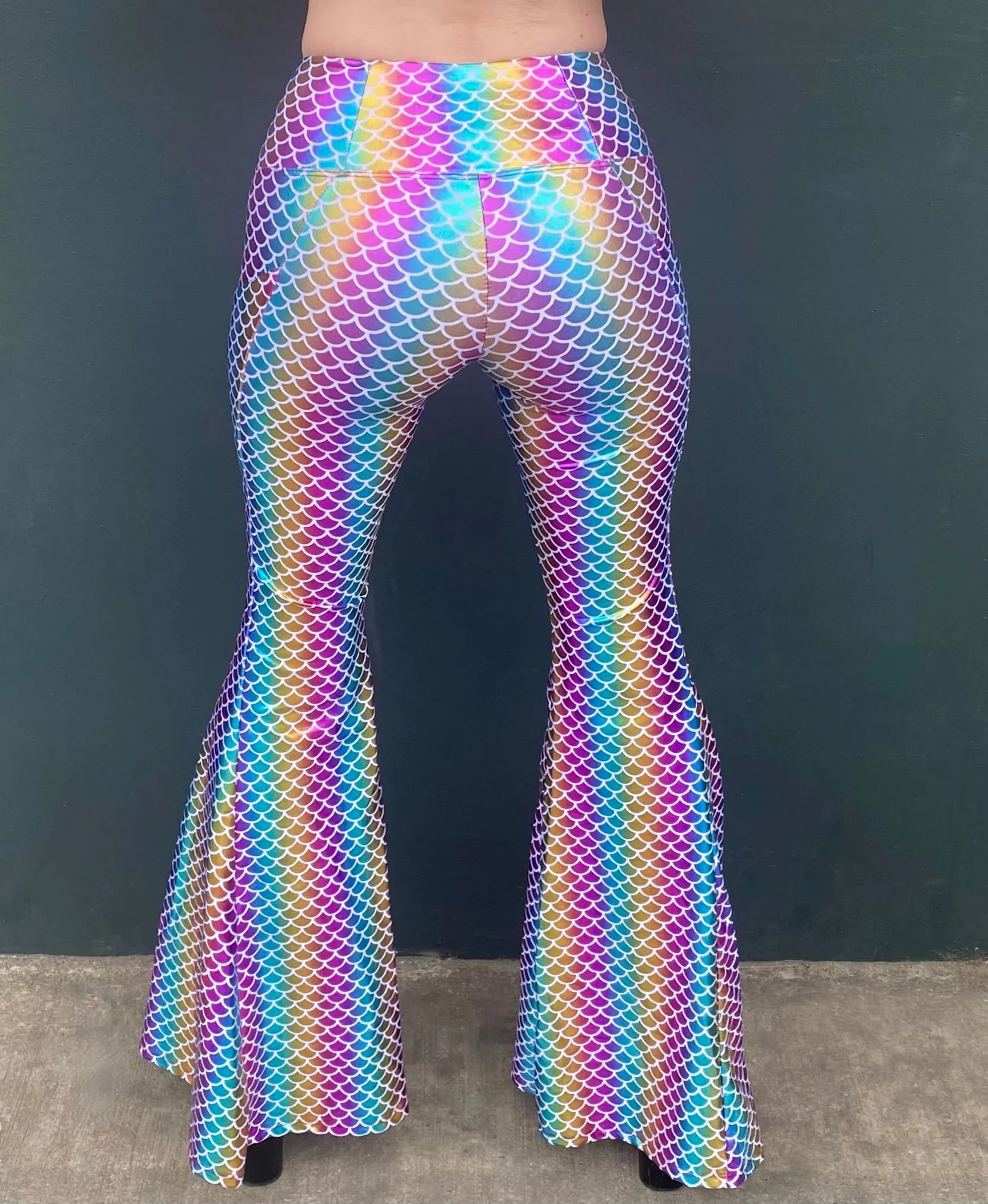 2 Pocket Women's Holo Rainbow Mermaid Holographic Super Bells - Mesmerizing Mermaid - Little Mermaid Costume