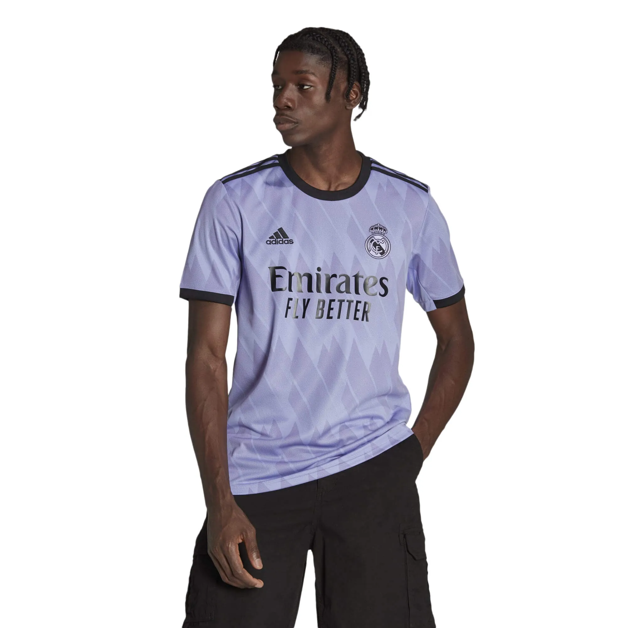 adidas Men's Real Madrid 2022/23 Away Jersey Light Purple/Black