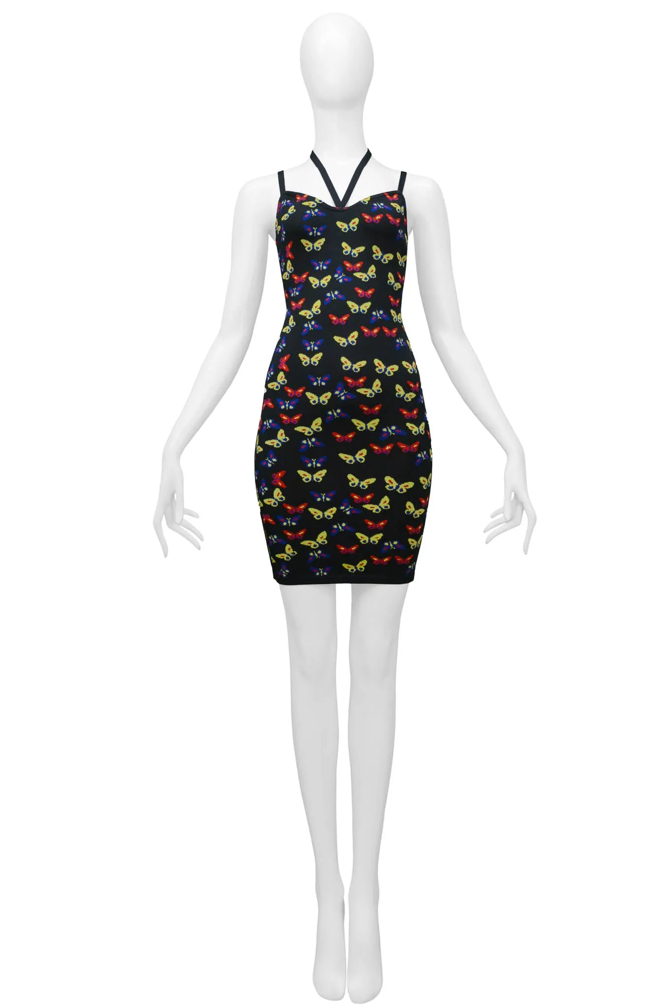 ALAIA ICONIC BUTTERFLY PRINT KNIT DRESS 1991