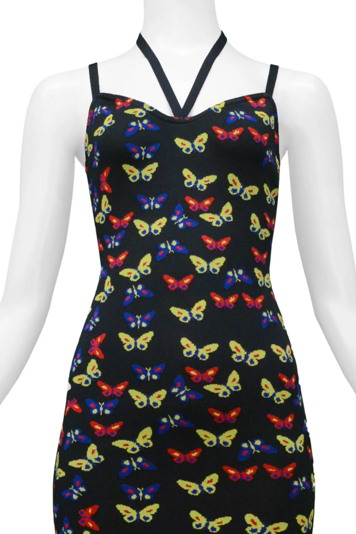 ALAIA ICONIC BUTTERFLY PRINT KNIT DRESS 1991