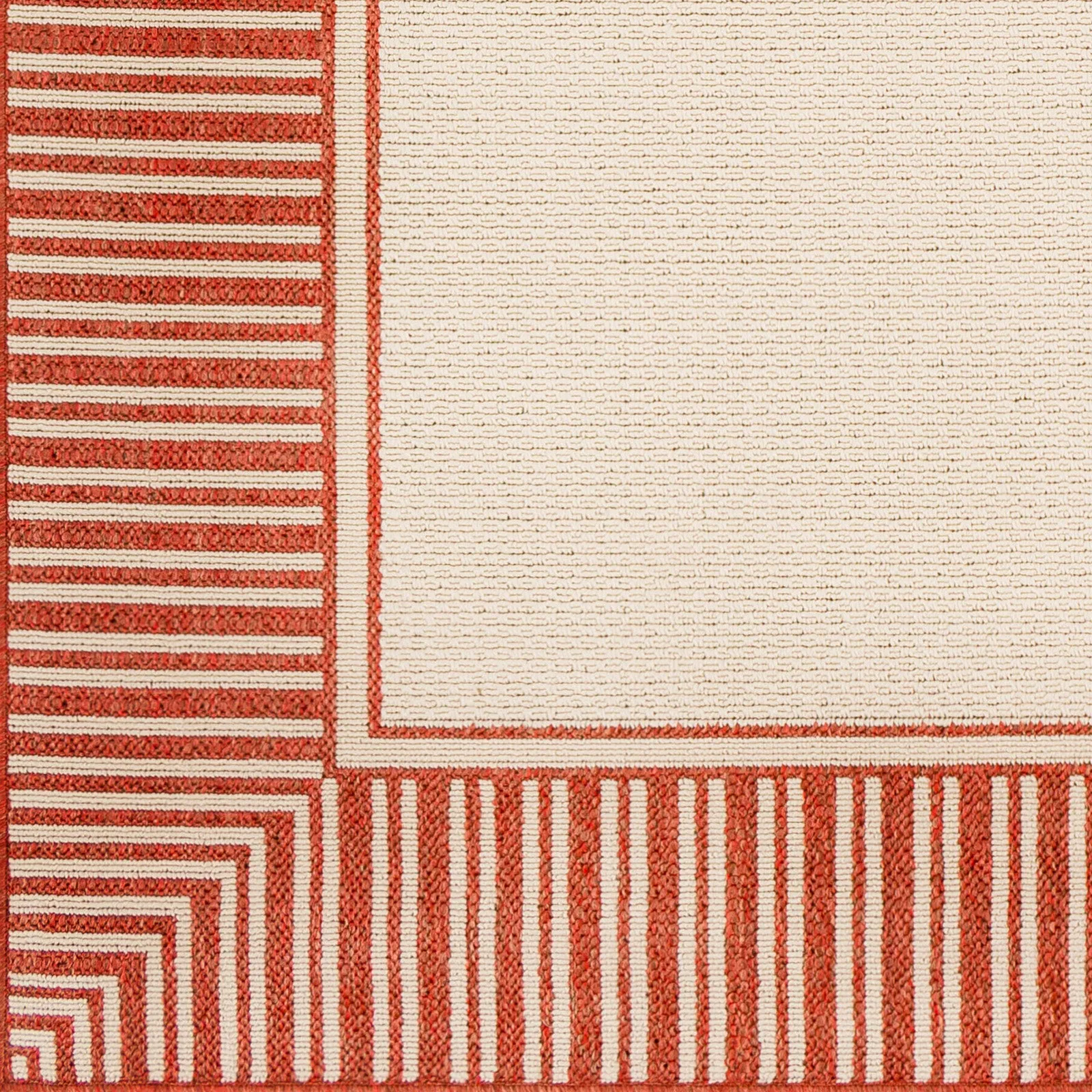 Alfresco Rug in Burnt Orange & Cream