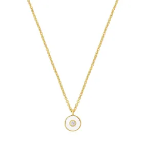 Ania Haie Optic White Enamel Disc Gold Necklace