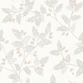 Ardell Taupe Botanical Wallpaper from Georgia Collection