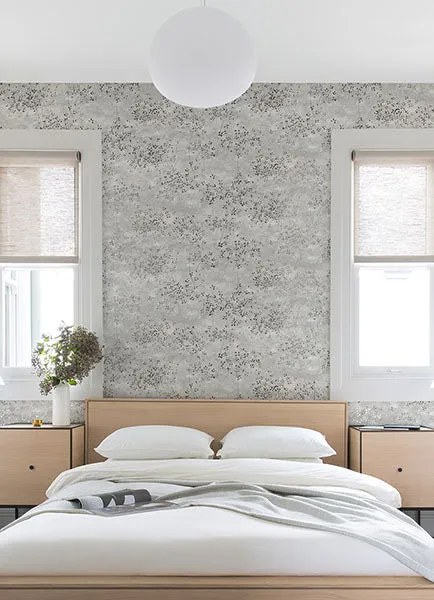 Arian Silver Inkburst Wallpaper from the Lustre Collection