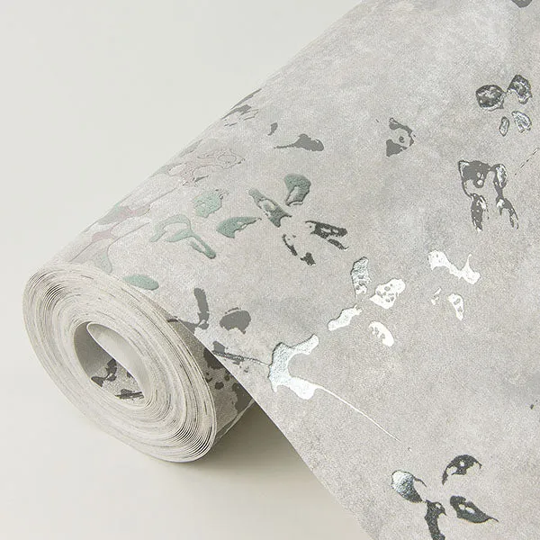 Arian Silver Inkburst Wallpaper from the Lustre Collection