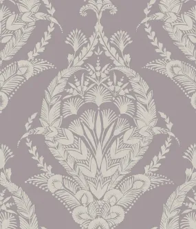 Arlie Lavender Botanical Damask Wallpaper