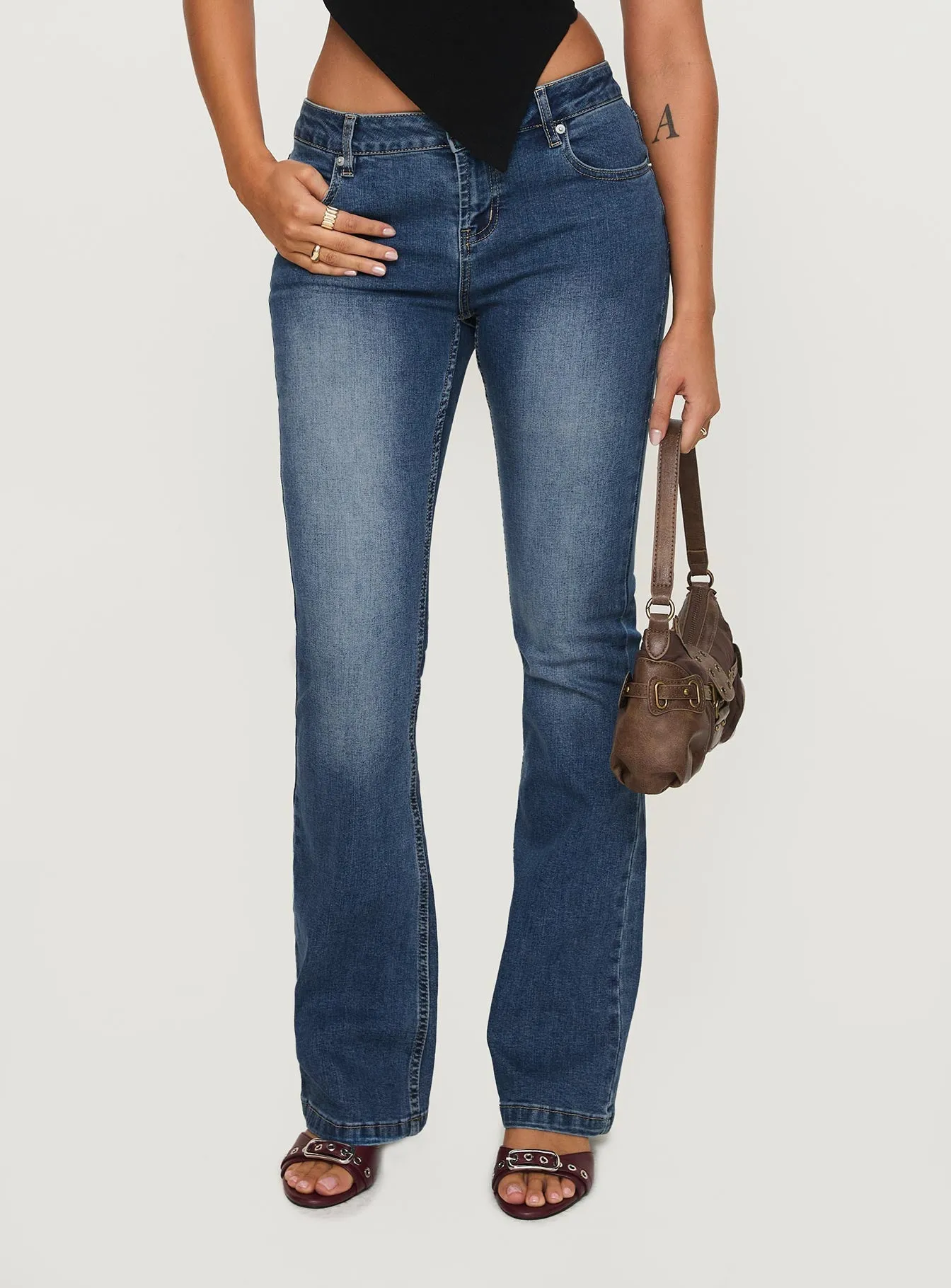 Bethany Bootleg Low Rise Jeans Mid Wash