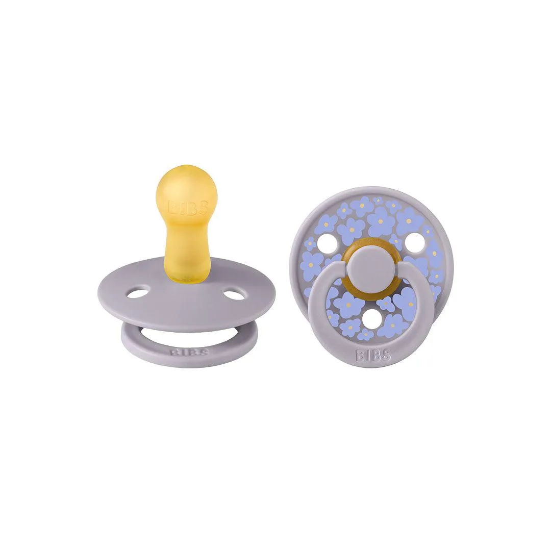 BIBS Studio Latex Pacifier - 2 Pack  - Fossil Grey Mix - Jasmine