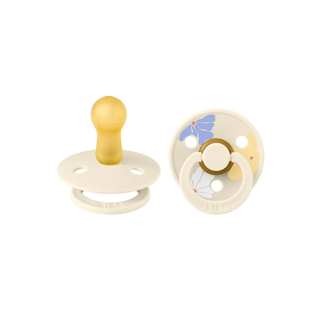 BIBS Studio Latex Pacifier - 2 Pack  - Ivory Mix - Morning Bloom