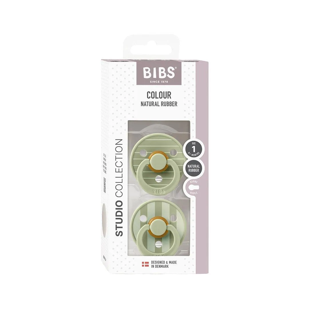 BIBS Studio Latex Pacifier - 2 Pack  - Sage Mix - Pin