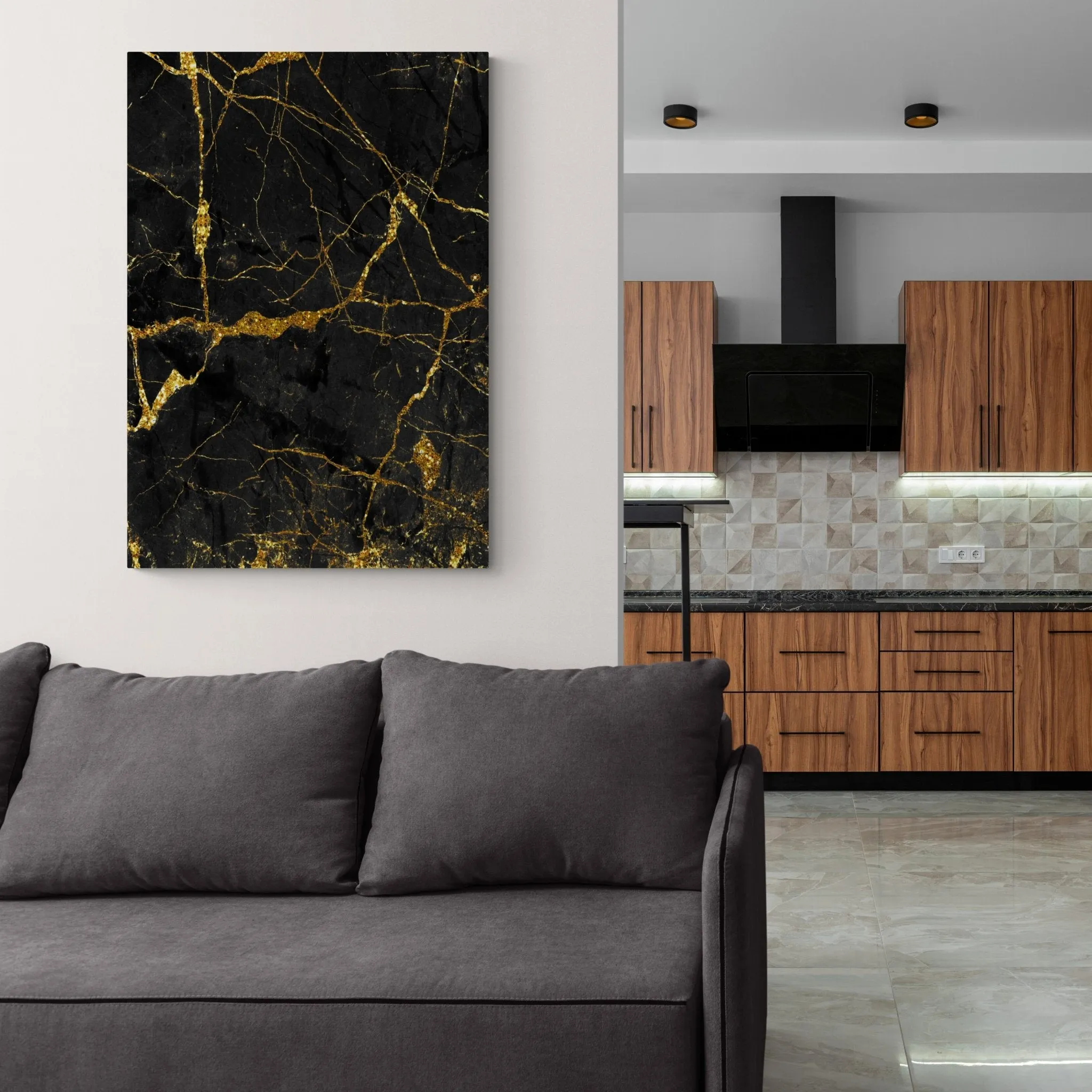 Black and Gold Marble Wall Art