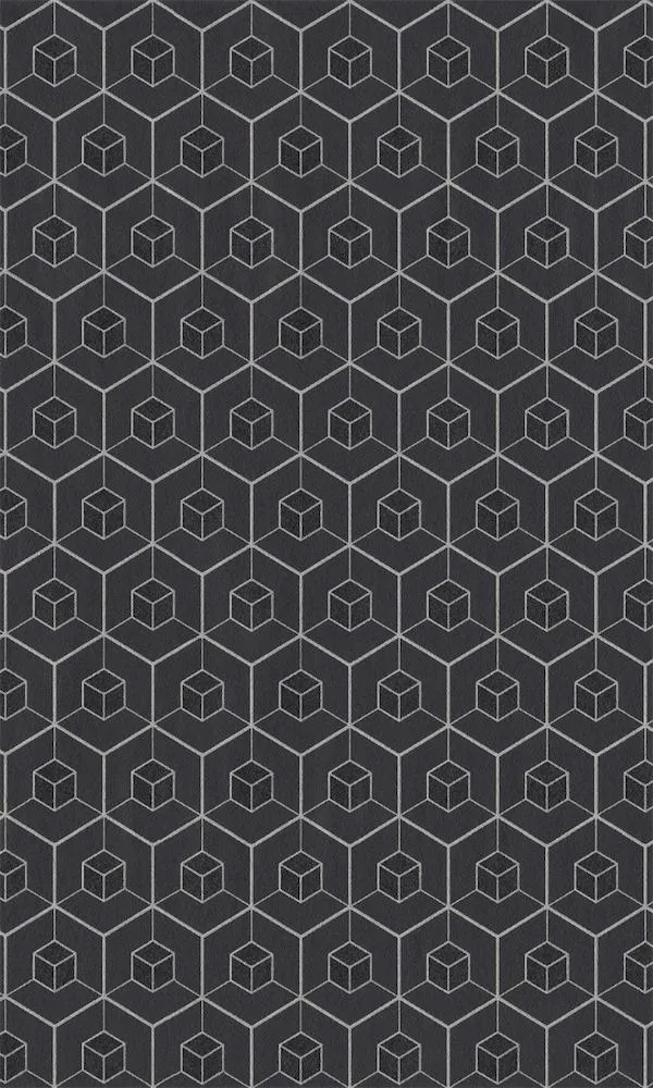 Black Embedded Geometric Wallpaper R5715