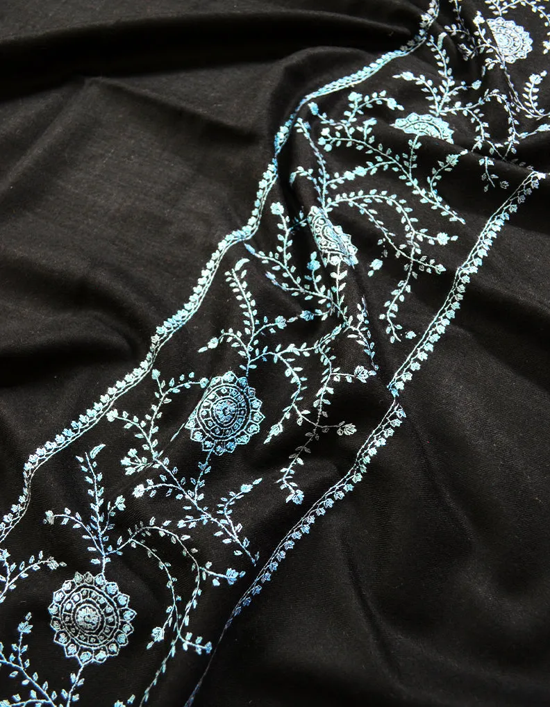 black embroidery pashmina shawl 8421