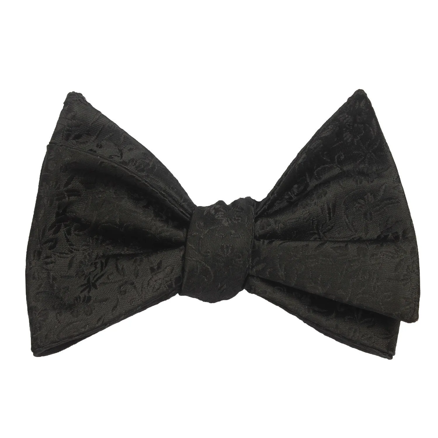 Black Floral Pattern - Bow Tie (Untied)