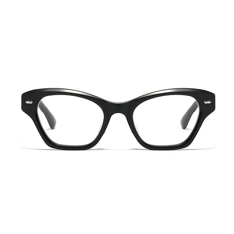 Black Mask Unisex Full Rim Cat Eye Acetate Eyeglasses 42135