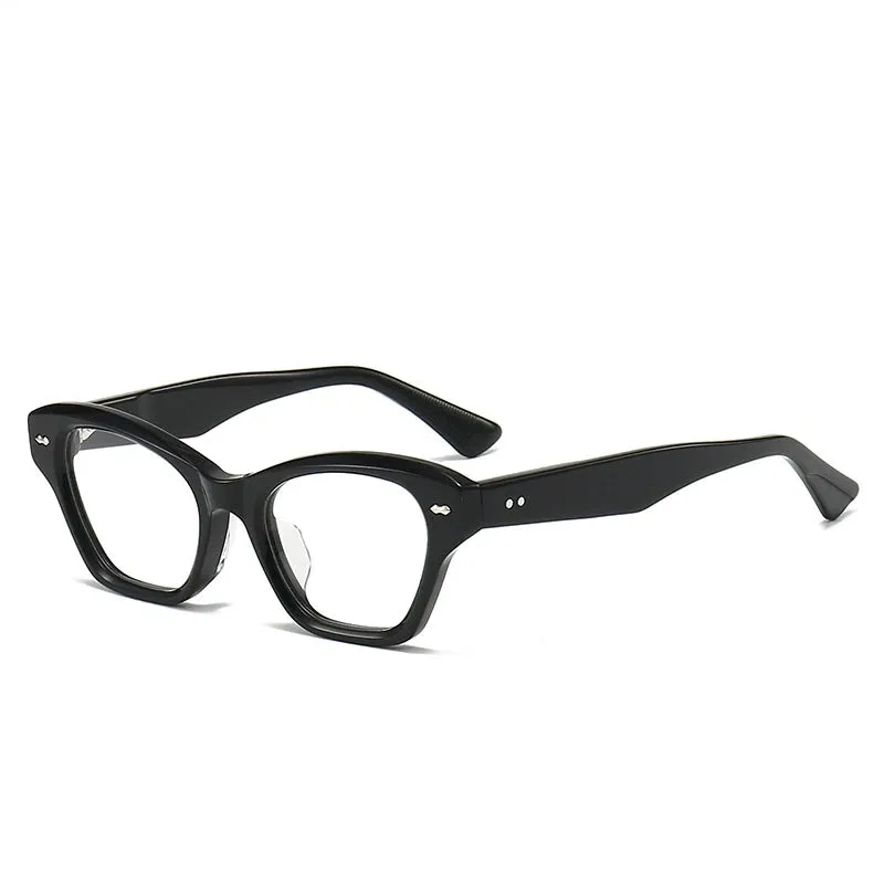 Black Mask Unisex Full Rim Cat Eye Acetate Eyeglasses 42135