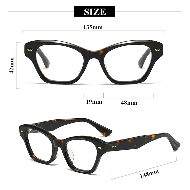 Black Mask Unisex Full Rim Cat Eye Acetate Eyeglasses 42135