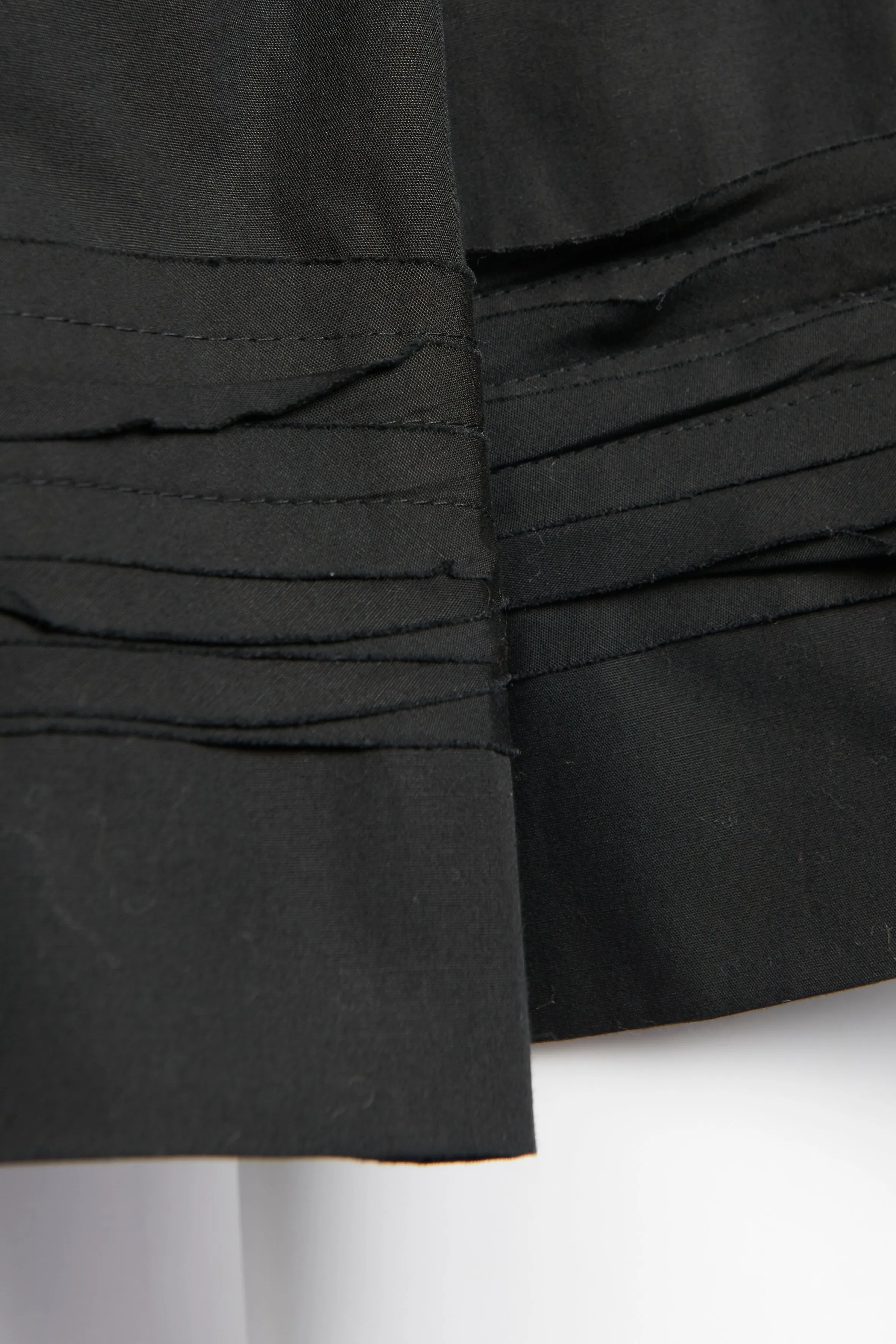 Black Pleated Layered Preowned Mini Skirt