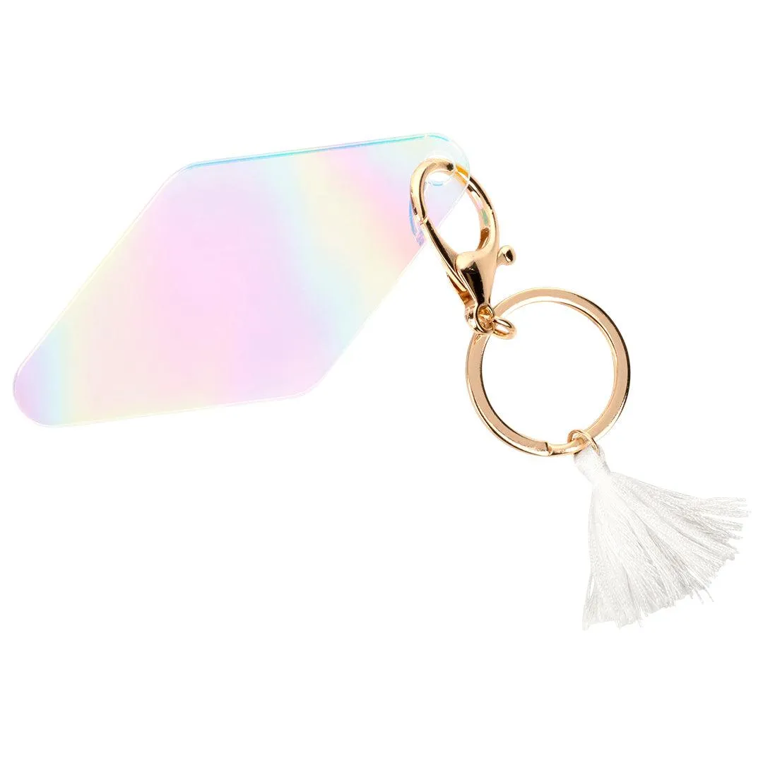 Blank Iridescent Acrylic Retro Motel Keychains