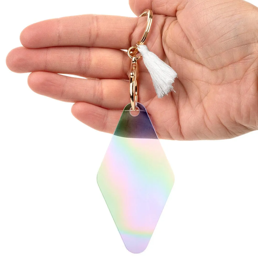 Blank Iridescent Acrylic Retro Motel Keychains