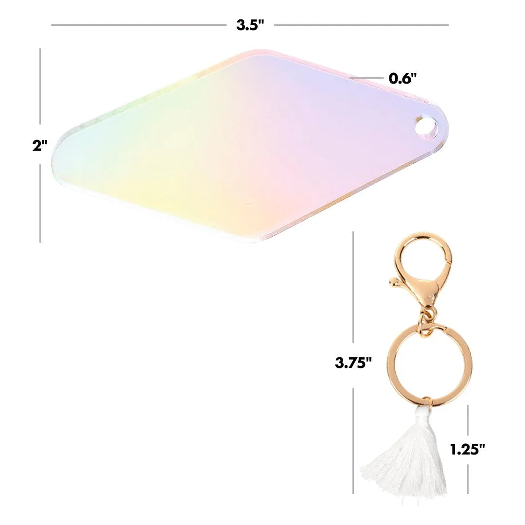 Blank Iridescent Acrylic Retro Motel Keychains