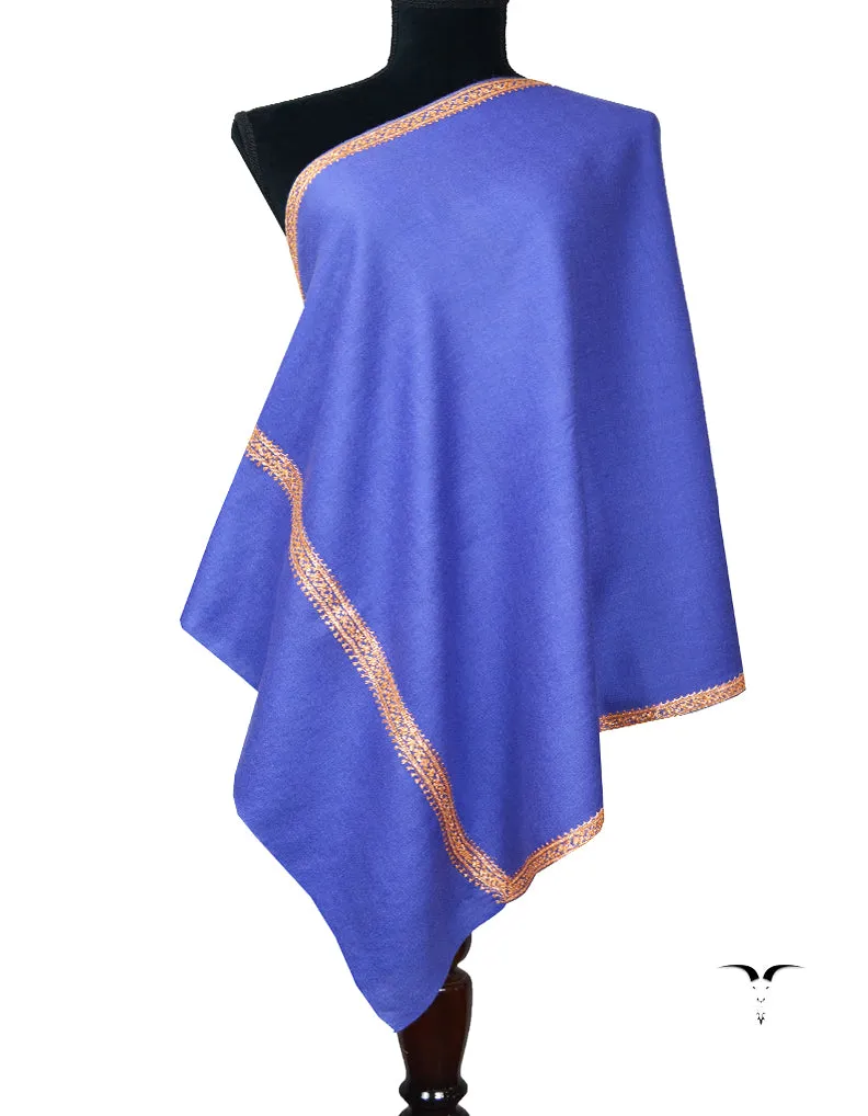 blue Embroidery Pashmina Stole 7816