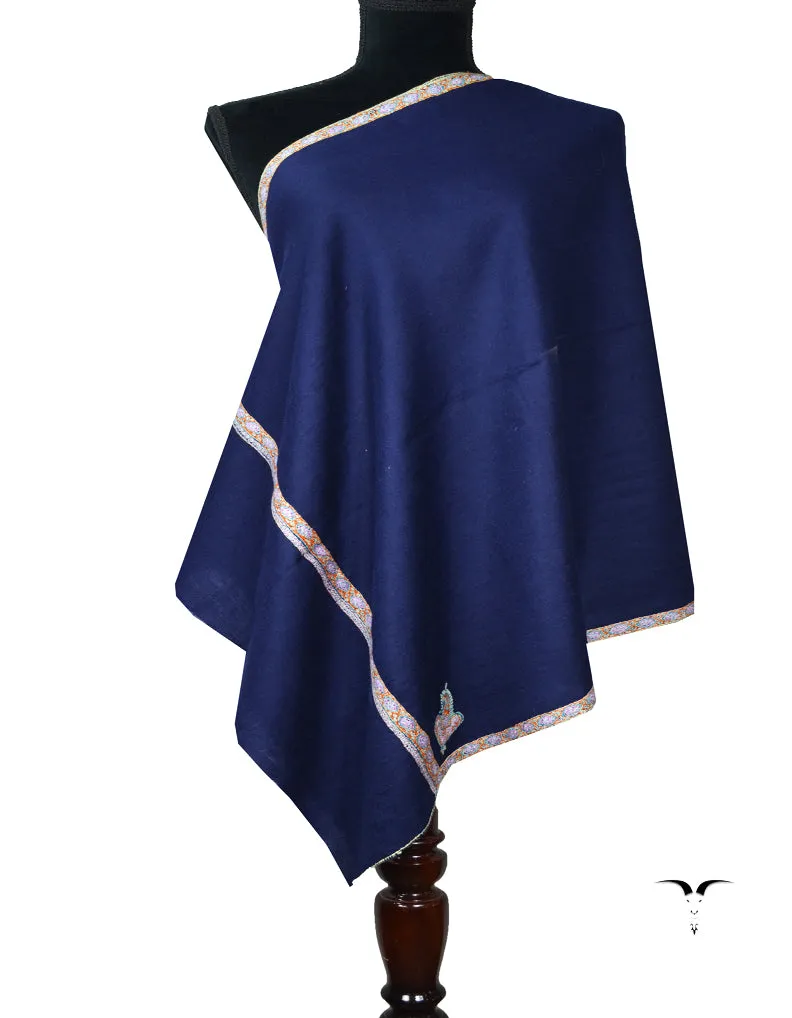 blue Embroidery Pashmina Stole 7838