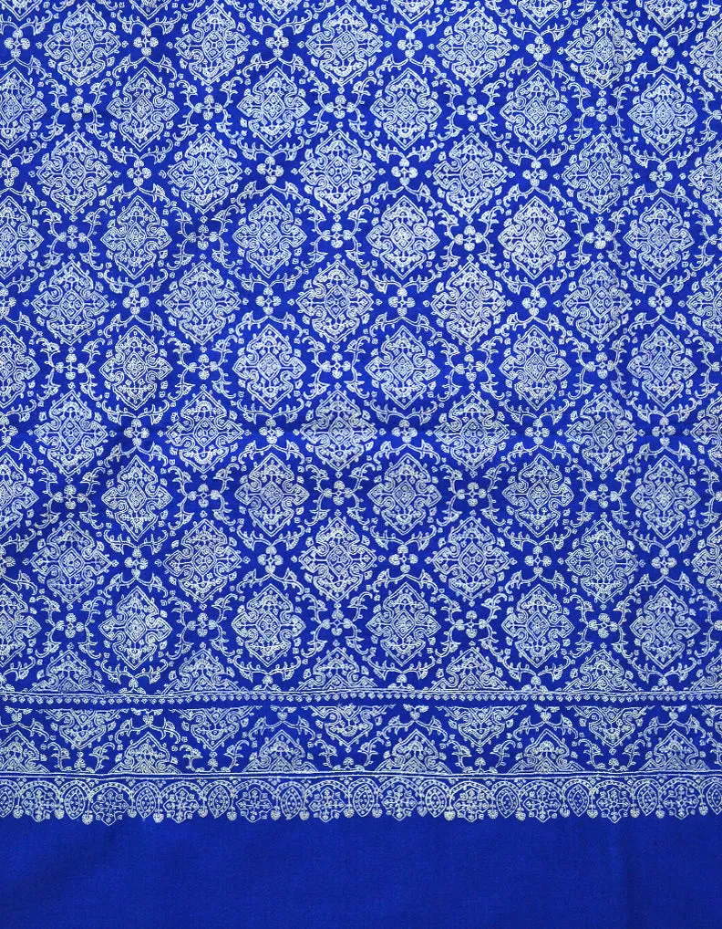 Blue Pashmina Shawl With Sozni Work 5784