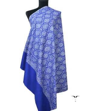 Blue Pashmina Shawl With Sozni Work 5784