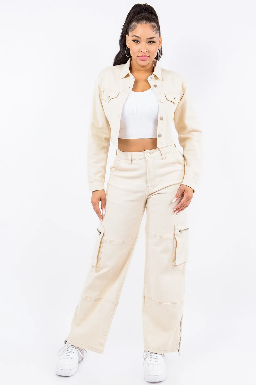 Blue Zone Planet |  American Bazi Laced Back Cropped Jacket