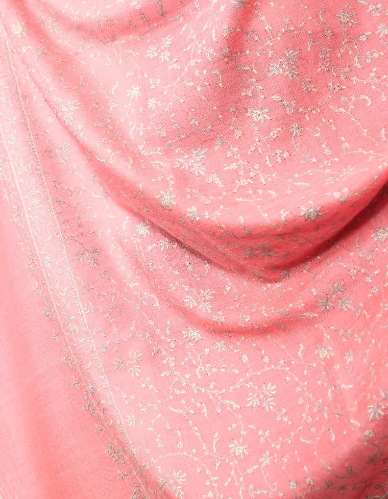 Blush Pink Pashmina Shawl With Sozni Work 5743