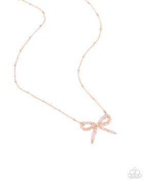 Bridesmaid Bow - Rose Gold Necklace