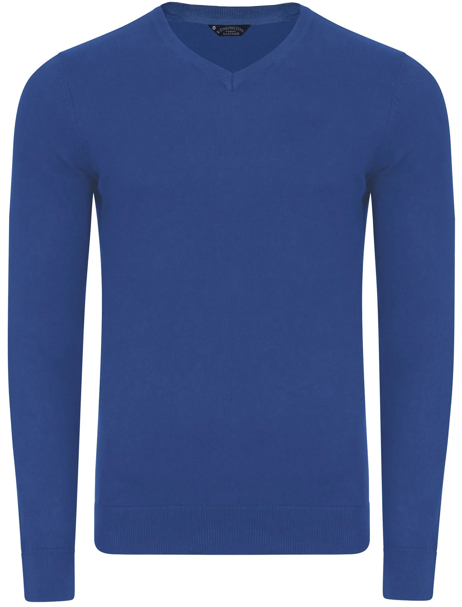 Bronze V-Neck Melange Jumper In Blue - Kensington Eastside