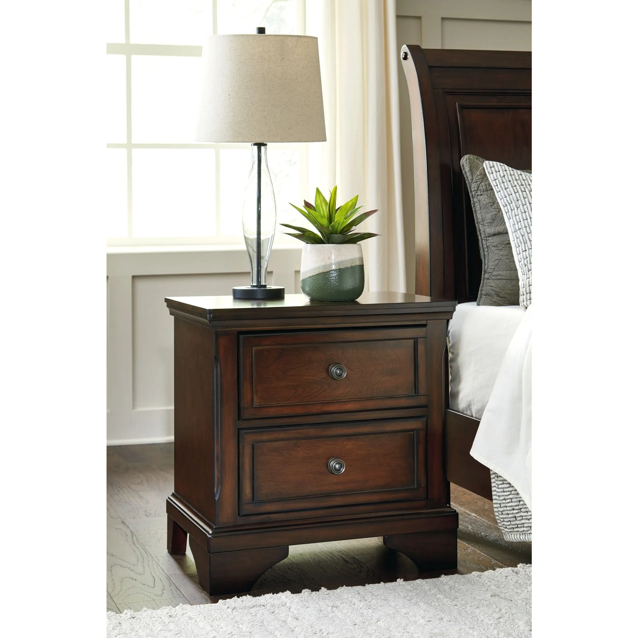 Brookbauer Two Drawer Nightstand