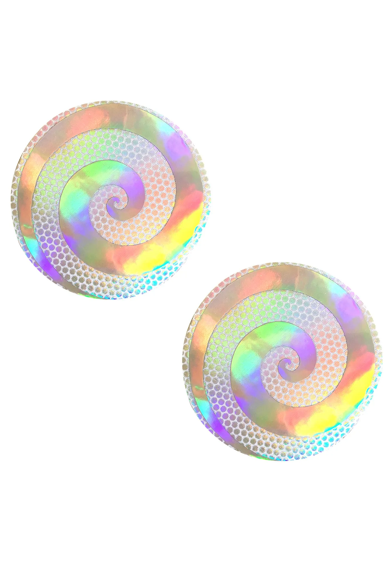 Care Bare MultiColor Holographic Spiral Glitter Nipztix Pasties