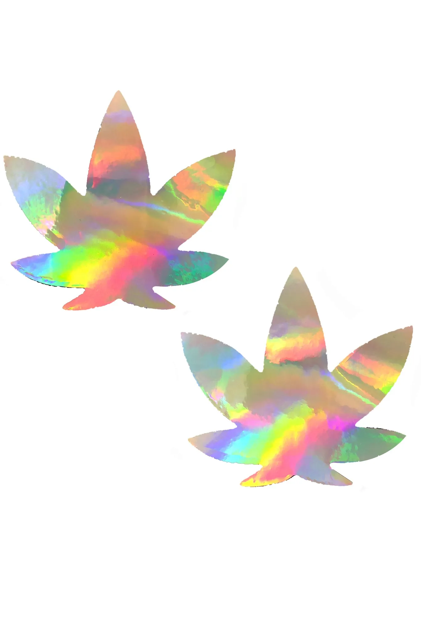 Care Bare Stare Holographic Weed Leaf Pasties