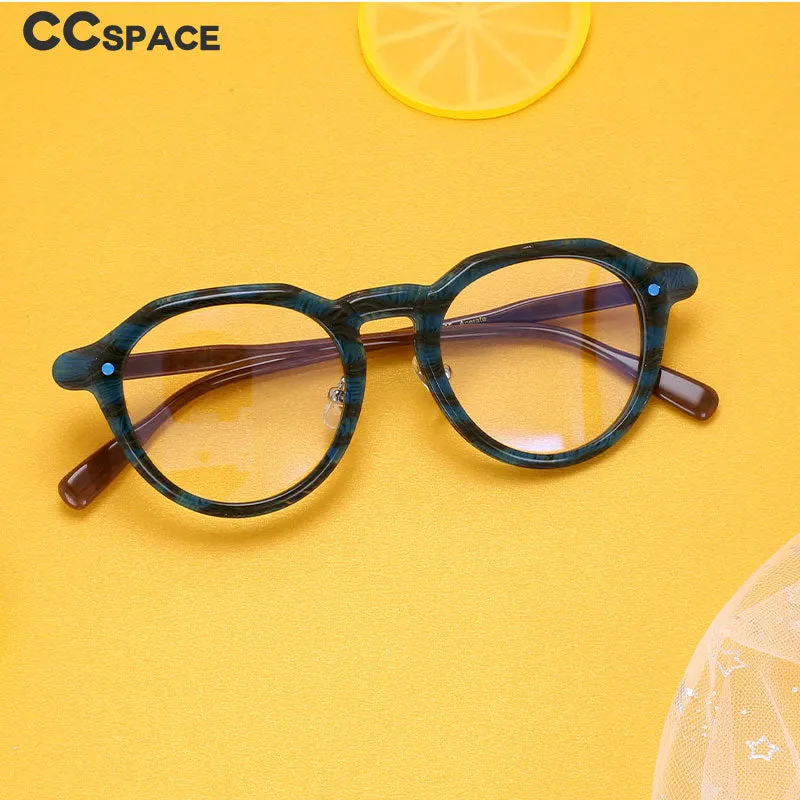 CCspace Unisex Full Rim Round Acetate Frame Eyeglasses 54541