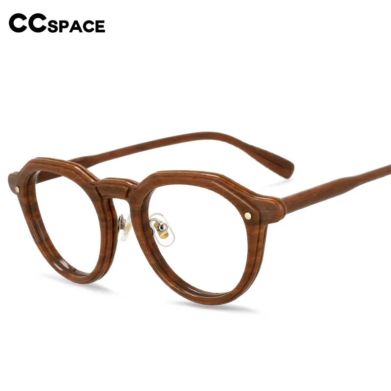 CCspace Unisex Full Rim Round Acetate Frame Eyeglasses 54541