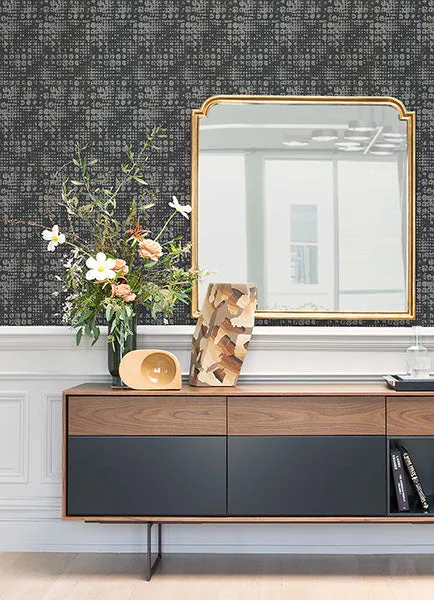 Celeste Silver Geometric Wallpaper from the Lustre Collection