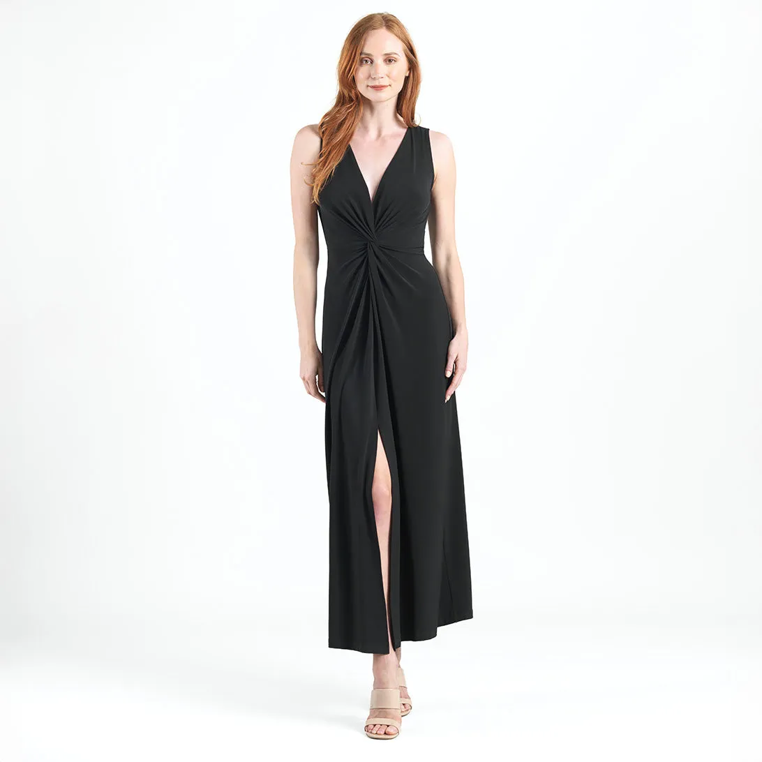 Center Slit Maxi Dress - Black