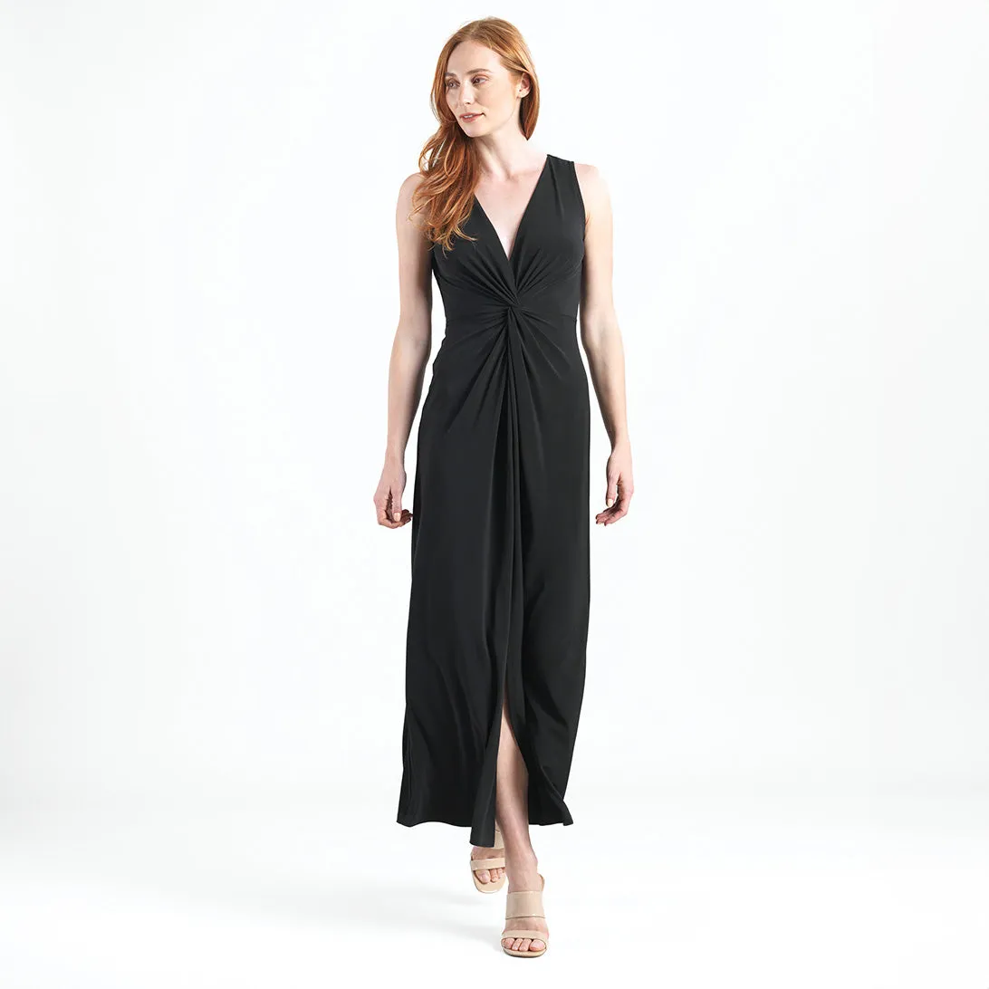 Center Slit Maxi Dress - Black