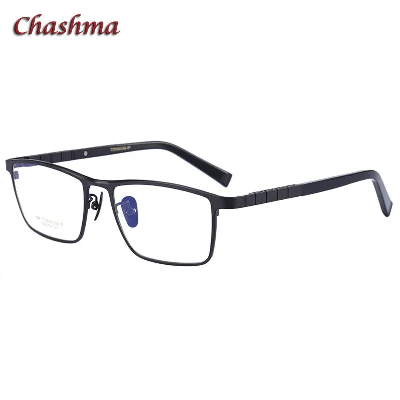 Chashma Ochki Men's Full Rim Square Titanium Eyeglasses 91067