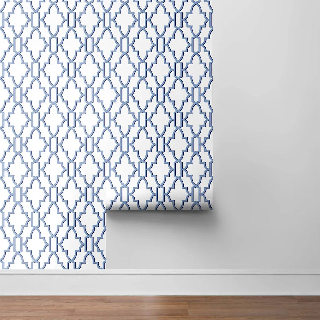 Coastal Lattice Peel-and-Stick Luxe Haven Wallpaper