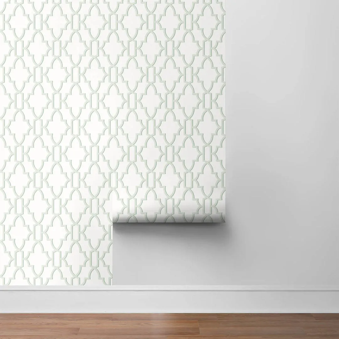 Coastal Lattice Peel-and-Stick Luxe Haven Wallpaper